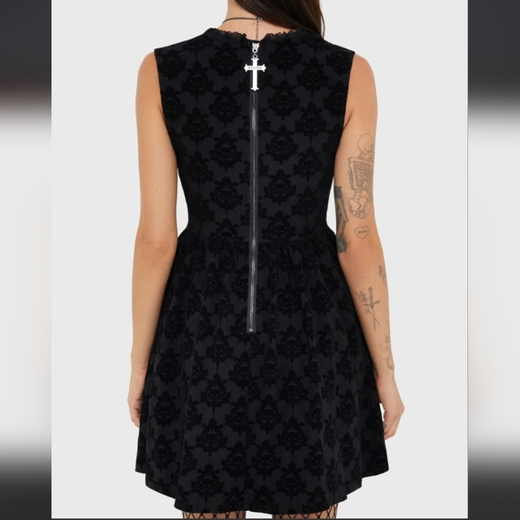 Killstar Black Velvet Mini Dress - Picture 4 of 5
